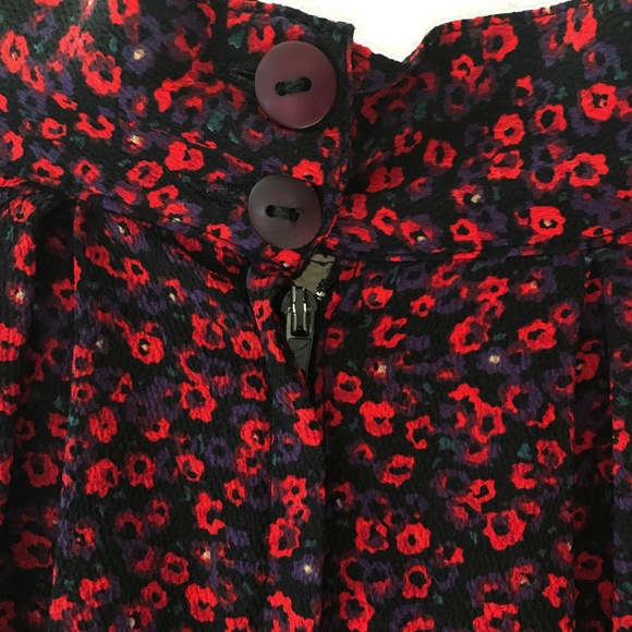 VINTAGE ORCHID Red & Navy Floral Skirt and Top Set Size 10 - Picture 6 of 6